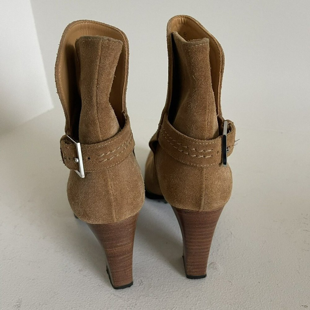 Tod's Suede Boot Bootie Buckle Womens Size 8 N Camel EUC - Picture 5 of 14